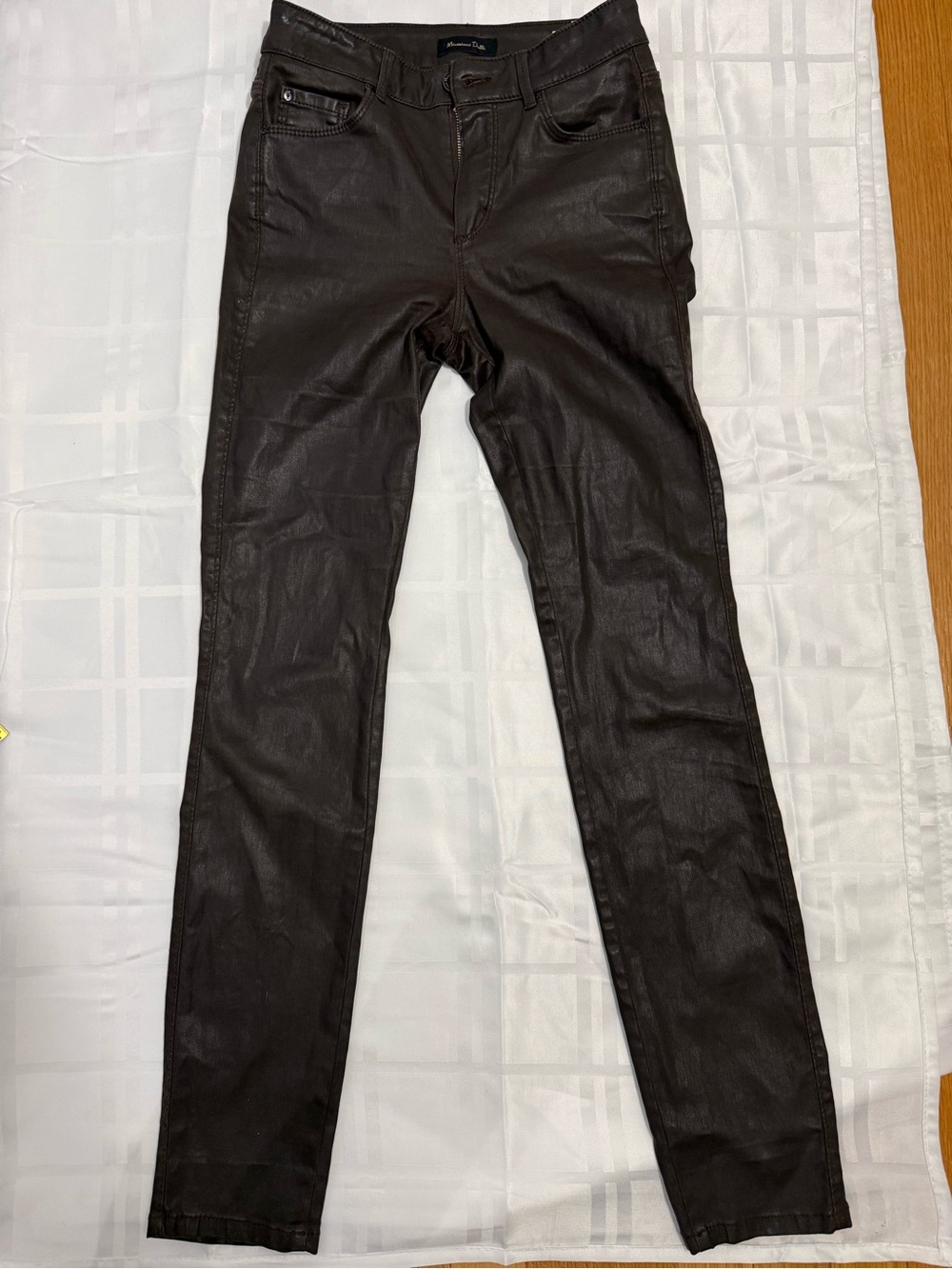 Massimo Dutti Slim Fit Pants - Dark Brown